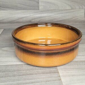 Vintage Melitta Serving Bowl Germany Round 7" Ceramic Brown Mustard Gradient MCM